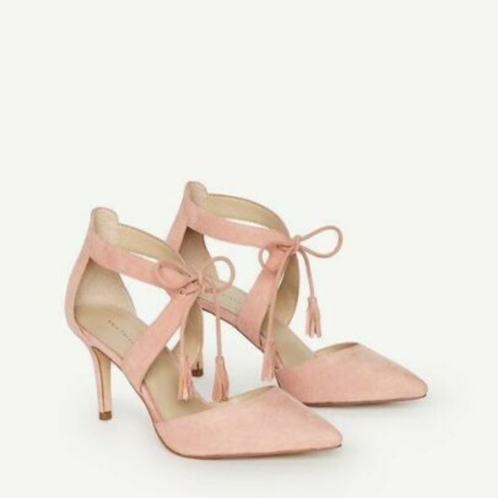 Ann Taylor Suede Carson Heels With Tassels, Sz 8